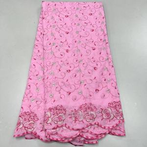 Prix de Gros d'Usine Tissu <span class=keywords><strong>Dentelle</strong></span> Tulle Suisse 100% Coton Brodé de Fil d'Or et d'Argent pour Robes Africaines - Product Image 6