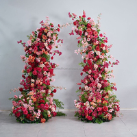 Dernière conception d'arche florale artificielle pour mariage, décoration de fond d'entrée, arrangement floral vert pour cadre de porte