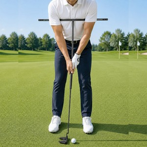 SwingPerfect Golf Putting Chipping Carbon Fiber T Shape Stand Training Aid Stance Amplitude Practice Tool Swing Triangle Trainer - Product Image 2