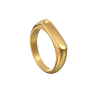 Meetyoo 14mm Edelstahl Blanko Flacher Breiter Quadratischer Siegelring für Herren Hochzeit Verlobung Party Verschleißfester Ring