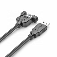 Câble USB 3.0 de 30 cm à montage sur panneau, blindage tressé, PVC, âme en cuivre pur - Câble d'extension de charge rapide 3A pour ordinateur (12 mois)