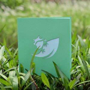 Carte de vœux 3D pop-up grenouille 4 couleurs, finition mate, en forme d'animal, impression numérique, Vietnamien - Product Image 4