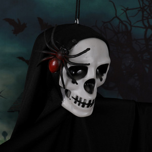 Decorazione di Halloween, Fantasma Appeso con Bocca Aperta e Braccia che Piangono, Accessori per Esterni, Teschio Horror in Plastica e Tessuto per Adulti, Jamie Appeso - Product Image 4