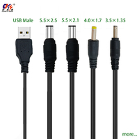 Vente directe d'usine, prise d'alimentation DC 3,5 mm x 1,35 mm, câble d'alimentation USB mâle vers 35135, câble de charge, cordon d'alimentation