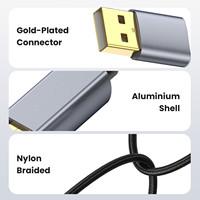Câble d'extension USB 2.0 AM vers AM haute vitesse, blindage tressé en cuivre étamé, charge rapide pour équipement d'impression, MOQ 500