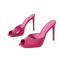 Sandales à bout ouvert en polyuréthane anti-bruit Feet Love pour femmes ; talons aiguilles de 6 à 8 cm, confortables pour les longues heures debout, parfaites