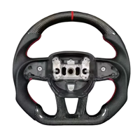 Volant personnalisé en fibre de carbone véritable avec LED pour Dodge Charger Challenger 2015+ Jeep Grand Cherokee Trackhawk SRT