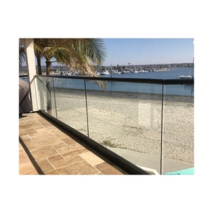 Barandilla de Vidrio en Forma de U de Alta Resistencia, Barandilla de Vidrio con Riel de Aluminio Impermeable para Uso en Exteriores - Product Image 1
