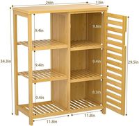 Serviette de toilette latérale autoportante organisateur armoire commode avec porte salle de bain armoire rangement bambou cuisine accessoires naturel