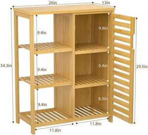 Serviette <span class=keywords><strong>de</strong></span> toilette latérale autoportante organisateur armoire commode avec porte <span class=keywords><strong>salle</strong></span> <span class=keywords><strong>de</strong></span> <span class=keywords><strong>bain</strong></span> armoire rangement <span class=keywords><strong>bambou</strong></span> cuisine accessoires naturel - Product Image 6