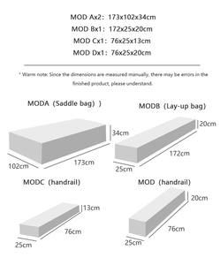 أرائك عصرية لشقق الشباب أرائك سهلة التركيب مقسمة إلى عدة وحدات مسند للذراع مربع، أريكة قابلة للإزالة منخفضة الظهر وسادة أريكة - Product Image 5