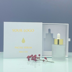 Clear Frosted 30ml Glass Cosmetic Face Serum Bottles Custom Empty Luxury Hair Essential Oil Dropper Bottle With <b>Box</b> - Product Image 2