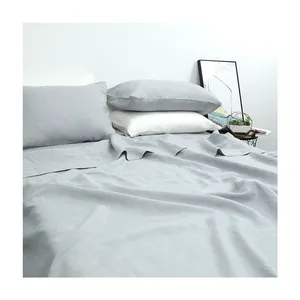 Vente en gros de linge de lit plat en lin français pur 100% de luxe Parure de lit drap