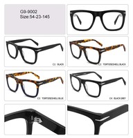 Lunettes optiques carrées faites à la main de haute qualité G9-9002 montures de lunettes en acétate en stock large temple