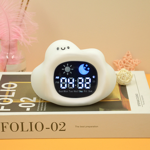 Veilleuse Adorable Nuage Apaisant pour Bébé avec Sons de <span class=keywords><strong>Bruit</strong></span> Blanc, Musique Douce, Horloge d'Aide au Sommeil et Lampe de Table - Product Image 4