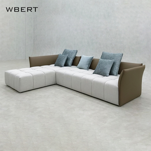 Wbert อิตาลีการผสมผสานที่ทันสมัยแบบเรียบง่ายอพาร์ทเมนท์วิลล่าขนาดใหญ่ห้องนั่งเล่นเปียโนหุ้มเบาะนุ่มวัสดุผ้าโซฟามุมวัสดุผ้า - Product Image 3