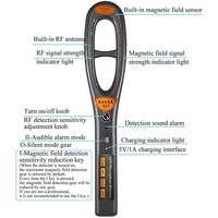 Detector de Señales Portátil USB de Alta Sensibilidad para Rastreadores GPS, Campos Electromagnéticos, Cámaras/Micrófonos Ocultos
