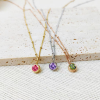 Collier tendance minimaliste EMANCO avec perles de pierres de naissance en acier inoxydable multicolore, idéal pour le quotidien, les fêtes, les anniversaires, livraison directe