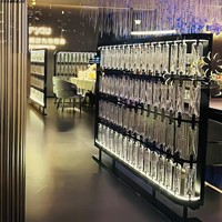 Pièce suspendue carrée transparente personnalisée en verre cristal à motif glace, pour cloison, populaire en ligne, pour décoration d'hôtel