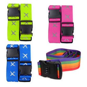 Cross <b>Luggage</b> <b>Straps</b> Nylon Blue Pink Yellow Green Protective Travel Bag Security Belt For Suitcase Outdoor Gear - Product Image 4