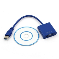 Adaptador de Conectores USB3.0 VGA para Tarjeta Convertidora de Video Gráfico, Cable Externo de PVC 1080P para PC, Laptop, Altavoz y Monitor