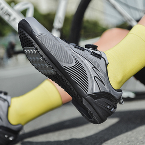 Chaussures de cyclisme sans blocage à semelle en caoutchouc, respirantes en maille, <span class=keywords><strong>pour</strong></span> pédale <span class=keywords><strong>plate</strong></span> <span class=keywords><strong>VTT</strong></span> et vélo de route, avec bouton de déverrouillage rapide, baskets de vélo unisexe - Product Image 5