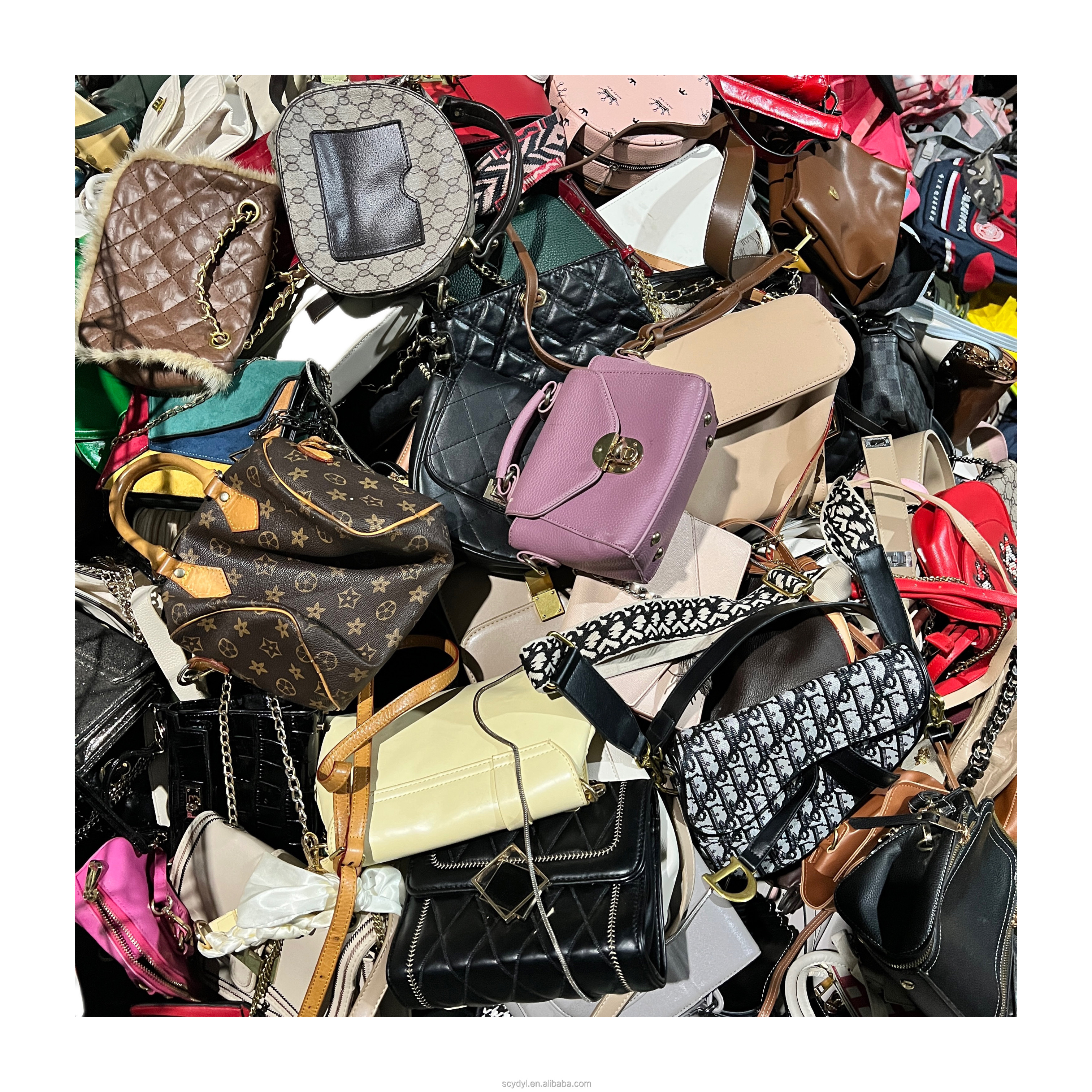 Оптовая продажа с фабрики, кожаные сумки, китайский поставщик, кожаные роскошные б/у сумки в Корее для экспорта, женские сумки в тюках