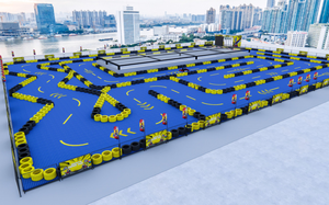 Revêtement de piste de course de karting modulaire antidérapant et imperméable Accessoire intérieur/extérieur fabriqué en gazon artificiel vert directement - Product Image 5