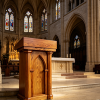Meubles d'église en bois, pupitre d'église, lutrin, support de lecture des Écritures, pupitre de prédication, cérémonie de culte