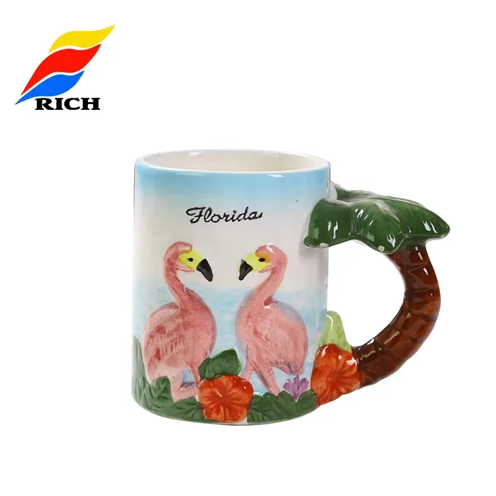 Caneca de café decorativa do flamingo dos zoitos, melhor venda, 3d