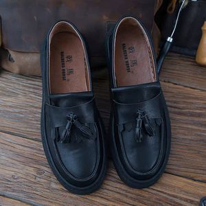 2025 Best-selling Men's Walk-In Style Leather Outdoor Breathable Round-Toe High-Top <b>Height</b> <b>Increasing</b> Slip-On Autumn Shoes - Product Image 3