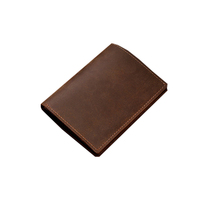 Dompet kulit sapi pria, Logo kustom memblokir RFID ramping pendek gaya bisnis kulit sapi mudah dibawa