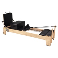 Cama de Pilates con Núcleo de Madera de Roble para Equipo de Fitness en Casa o Estudio, Multifuncional, Ajustable, Reformer de Pilates y Cama Básica de Pilates