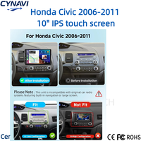 Autoradio pour Honda Civic 2006-2011 avec Carplay sans fil, Android Auto, écran tactile 10,1 pouces, Bluetooth, égaliseur, GPS, USB, caméra de recul AHD