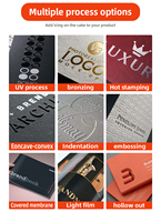 Caja de Embalaje de Papel Corrugado Personalizada para Vino Tinto, Textura en Relieve, Caja de Regalo para 2 Botellas, Tecnología de Estampado en Caliente con Logotipo