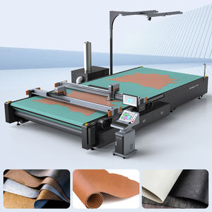 Machine de découpe automatique numérique AOL CNC pour <span class=keywords><strong>cuir</strong></span> synthétique <span class=keywords><strong>Buffalo</strong></span> avec couteau oscillant à double tête - Product Image 2