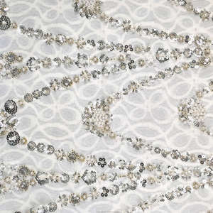 新しい100% ナイロンマルチカラージャカードレース生地女性服生地 - Product Image 4