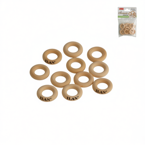 Anelli in Legno Ilan 20 mm 15 Pezzi Accessori per Artigianato - Product Image 2