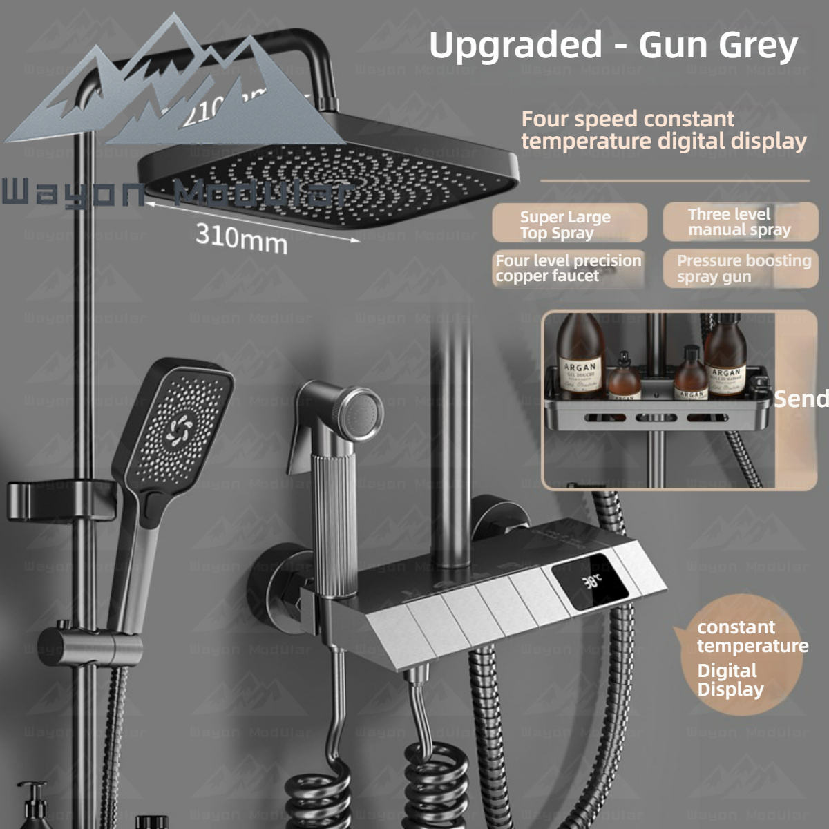 Pistolet modèle clé de piano gris