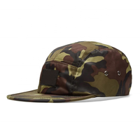 Casquette de camp camouflage 5 panneaux en nylon personnalisée en gros avec étiquette