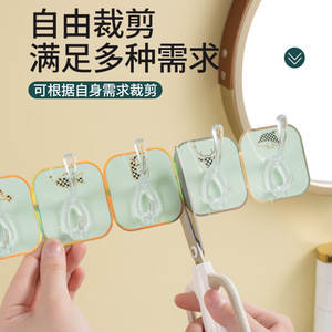 Adhesive Hooks 6 Pack Transparent Removable For Kitchen Door Wall Hanging <b>Clothes</b> <b>Storage</b> Organizing Modern Design - Product Image 4