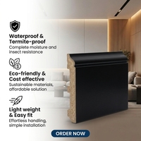 Plinthe décorative en bois noir apprêté de 15 cm, moulure décorative en PS pour la décoration des sols et des murs