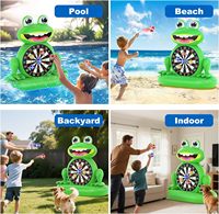 Cible de fléchettes gonflable en forme de grenouille pour enfants, jouet aquatique d'été pour piscine, plage, jardin, fête et cadeau d'anniversaire
