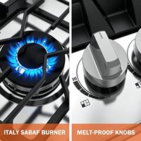 Kompor Stainless Steel 30/36-Inci 5 Tungku 37600 BTU Perlindungan Termokopel Terpasang Stainless Steel Untuk RV & Penggunaan Luar Ruangan 120V