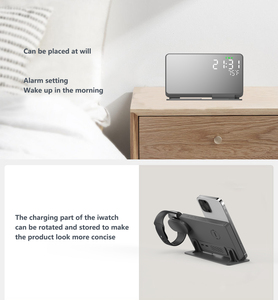 Nouveau Chargeur <span class=keywords><strong>Sans</strong></span> <span class=keywords><strong>Fil</strong></span> Multifonctionnel 4-en-1 2026, Support de <span class=keywords><strong>Charge</strong></span> Rapide 15W pour Bureau avec Horloge Numérique pour iPhone, Écouteurs et Montre - Product Image 2