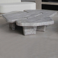 Table basse modulaire Dream Home en marbre, design puzzle irrégulier distinctif, pierre texturée, table centrale de luxe pour la maison