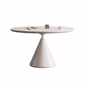 <span class=keywords><strong>Mesa</strong></span> <span class=keywords><strong>de</strong></span> comedor redonda moderna <span class=keywords><strong>de</strong></span> tamaño pequeño con soporte completo blanco puro hecha <span class=keywords><strong>de</strong></span> losa <span class=keywords><strong>de</strong></span> roca con juego <span class=keywords><strong>de</strong></span> hierro para el hogar o el hotel/Villa - Product Image 4