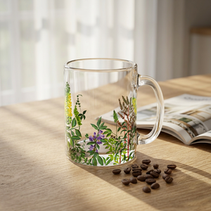 Mug en verre transparent, tasse à café en verre, tasse à thé en verre, tasse à café transparente, tasse à café personnalisée - Product Image 2