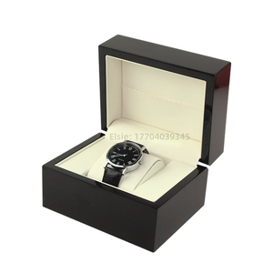 Packaging Box Gift Box with Lid High Gloss Wooden Luxury Custom Logo Credit Card <b>Black</b> Watch Wood <b>Boxes</b> - Product Image 2