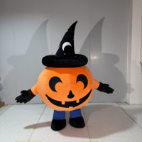 Costume de mascotte gonflable en peluche OEM, squelette de vampire, citrouille, monstre de dessin animé pour adulte, pour défilé d'Halloween, fête, événement